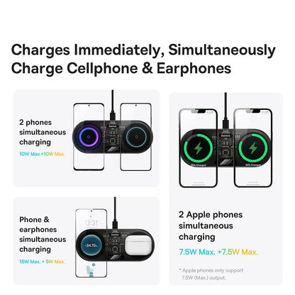 “multi-wireless charger Australia phone earbuds and watch charging station”

“3-in-1 wireless charger pad dual device phone wireless charging station Australia”

“wireless charging station multi device iPhone Android nightstand Australia”

“fast wireless charger multi device pad for two phones Australia”

“wireless charger multi-device dock for phone and smartwatch Australia”